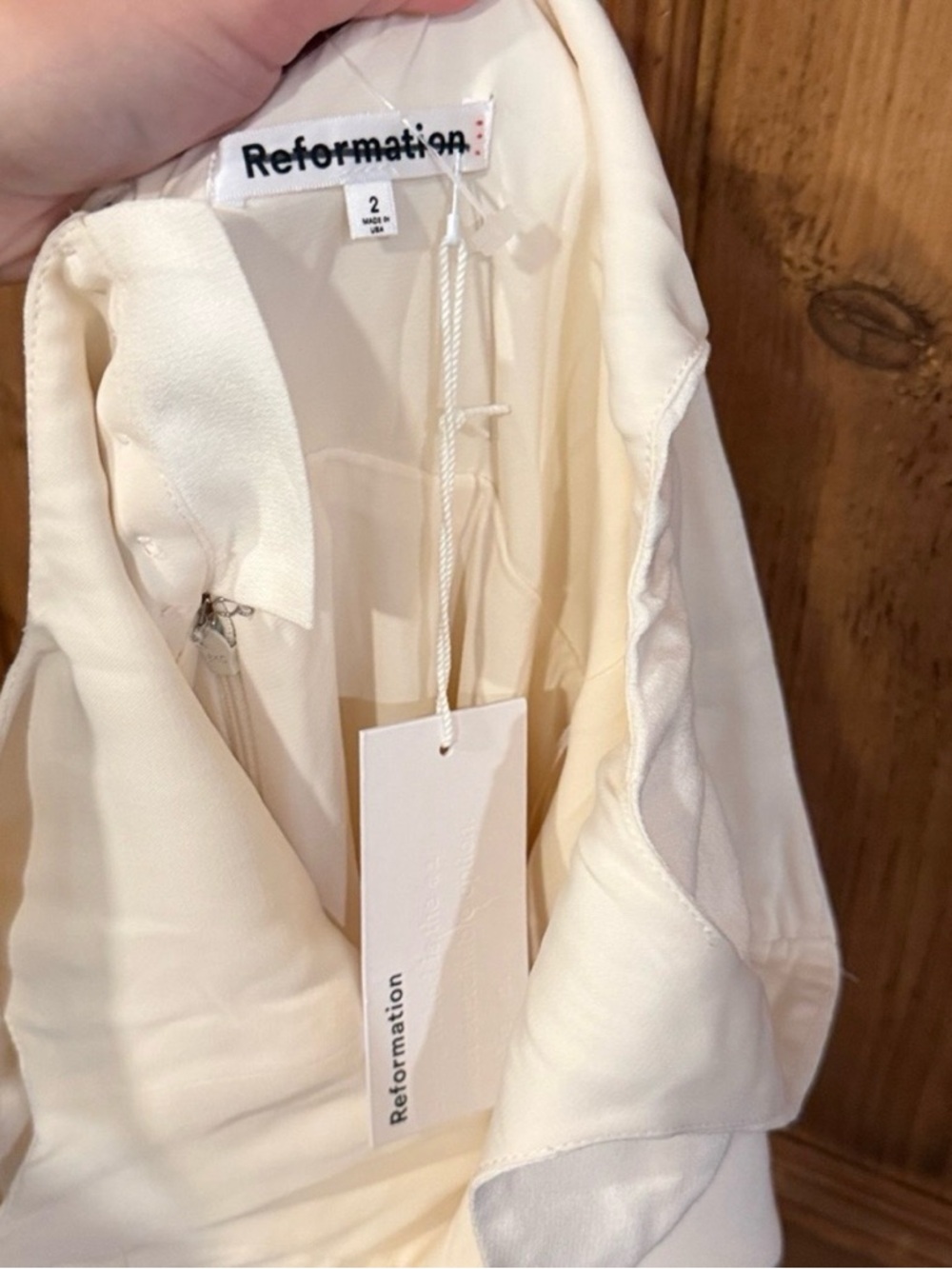 Reformation Lecce Dress in Ivory - size 2 - Picture 11 of 11